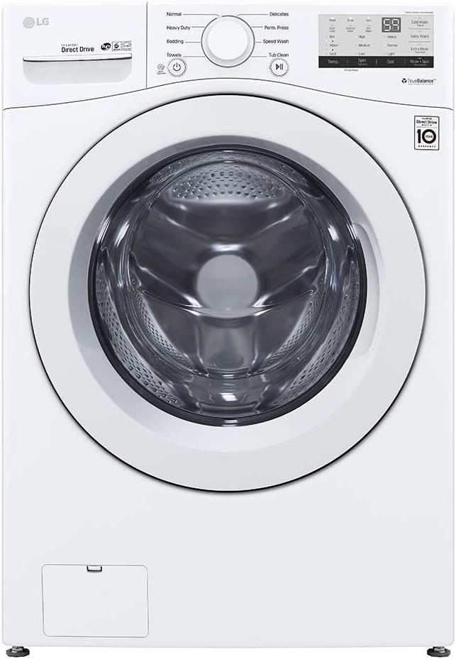 LG WM3400CW 4.5cuft Front-Load Washer – High-Efficiency, LoDecibel™ Quiet Operation, 6Motion™ Technology, White