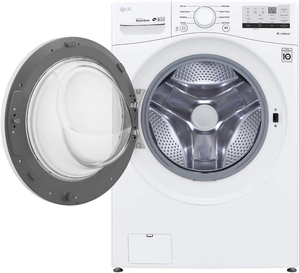 LG WM3400CW 4.5cuft Front-Load Washer – High-Efficiency, LoDecibel™ Quiet Operation, 6Motion™ Technology, White