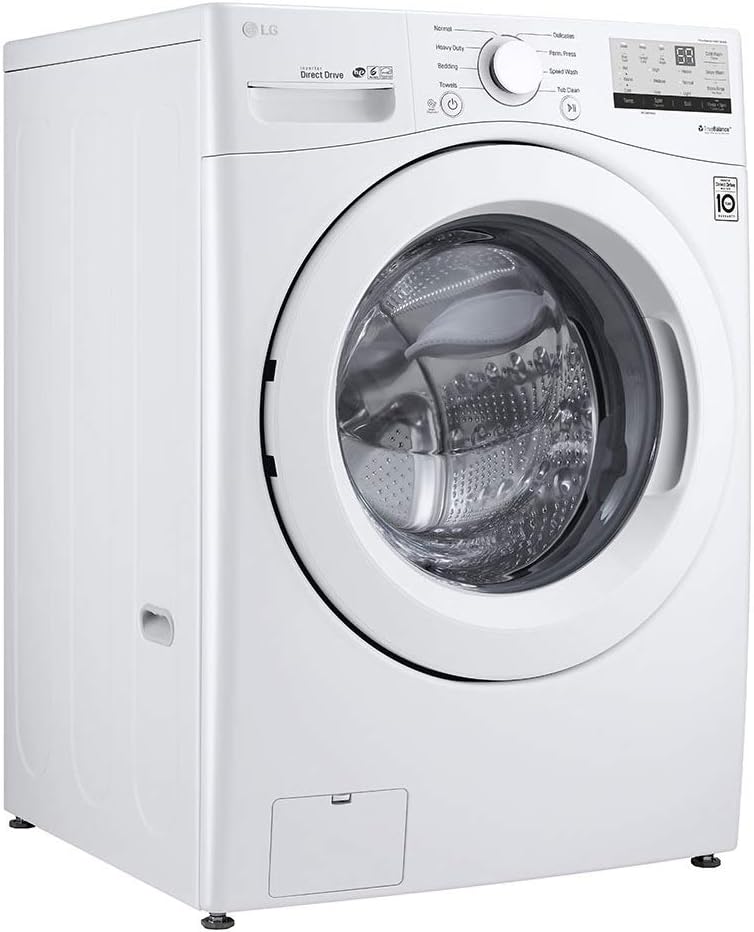 LG WM3400CW 4.5cuft Front-Load Washer – High-Efficiency, LoDecibel™ Quiet Operation, 6Motion™ Technology, White
