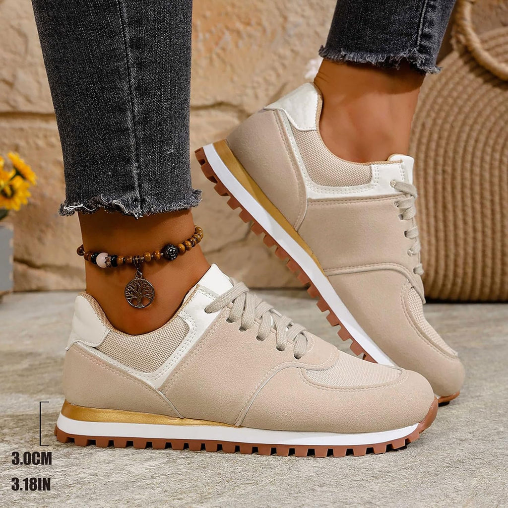 Orthopedic Walking Shoes for Women Breathable Mesh Lace Up Lightweight Cushioned Non Slip Casual Sneakers Arch Support Thick Sole Gym Travel Daily Wear Outdoor Exercise Commute Shopping Footwear